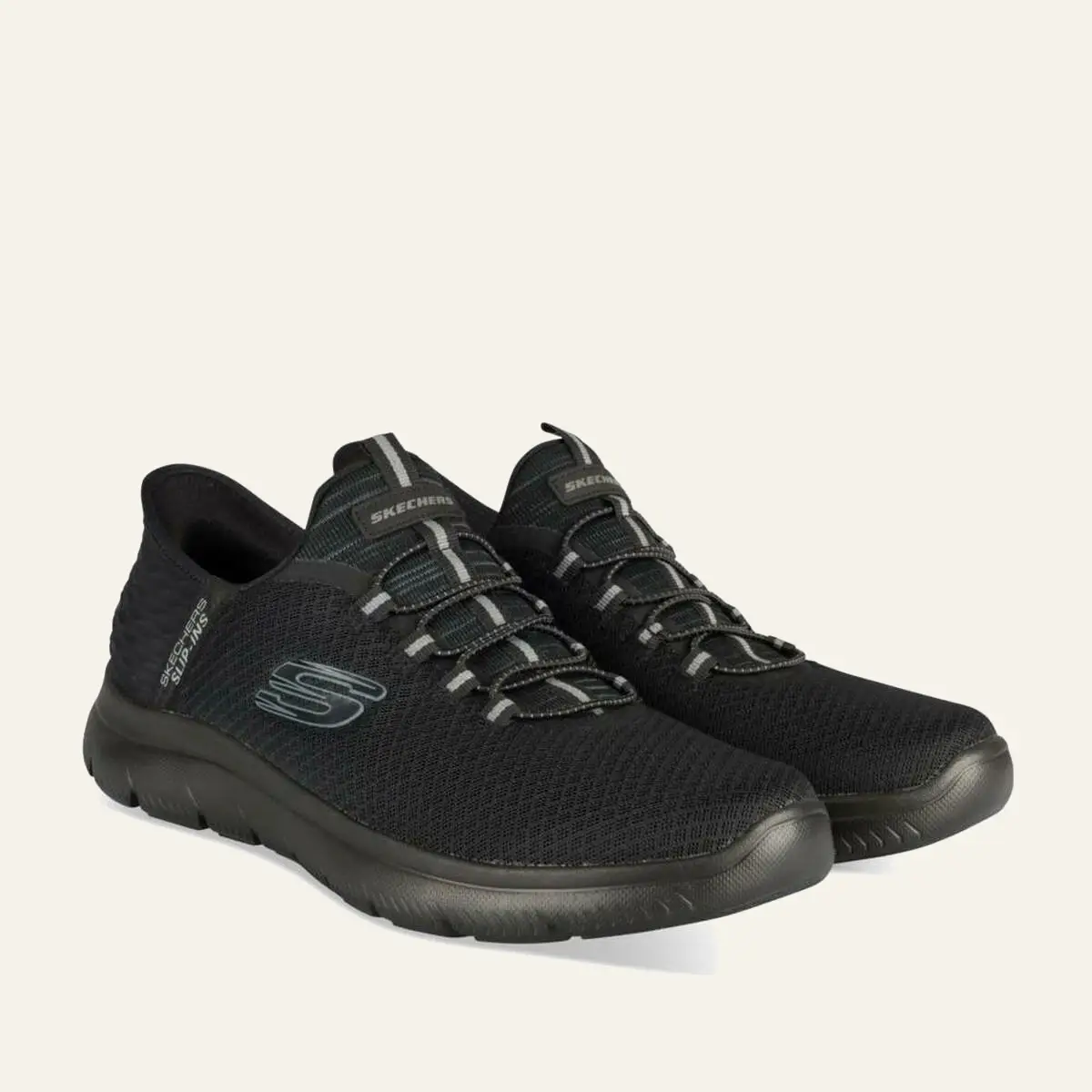 Homme Pataugas Baskets Noir Skechers Summits Hands Free Slip Ins (3)